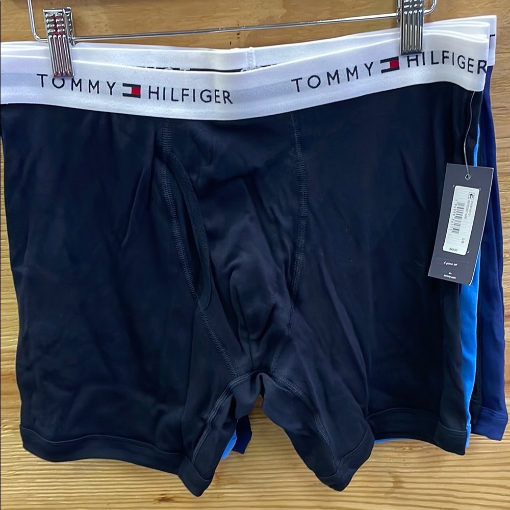 Tommy Hilfiger 4 piece set Black and Blue Boxer Briefs Premium Comfort